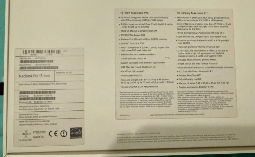 MacBook Pro, 15.4”, 16 GB RAM, video dedicat Radeon 4 GB, SSD 512 GB