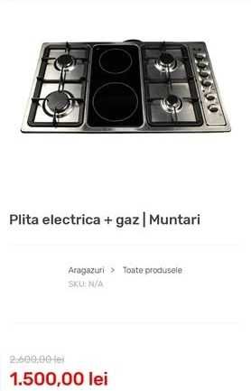 Plita Gaz Muntari Mude 901 Gas + Curent