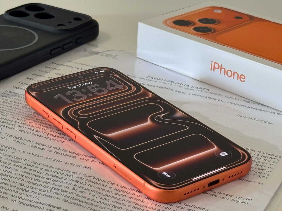 Бартер! 36м.Гаранция! iPhone 17 Pro Cosmic Orange (Oранжев) 100% Батерия!