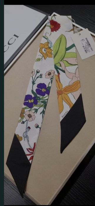 Eșarfă Louis Vuitton, Gucci, model 2026, 100% mătase, 120x8cm