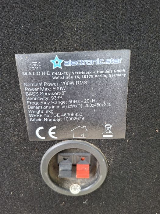 Vând boxe pasive Malone + amplificator Skytronic – 300 lei