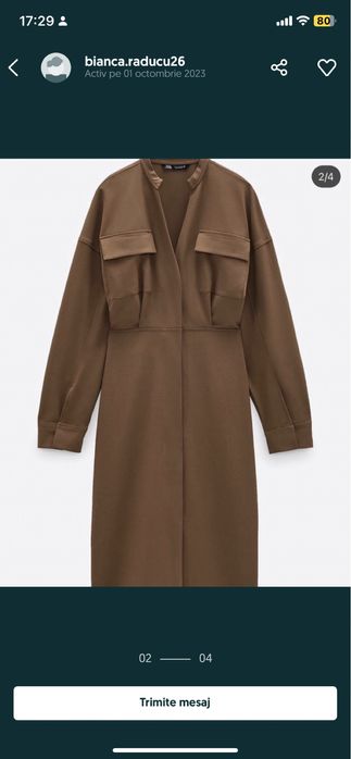 Rochie zara midi lunga maro marime m