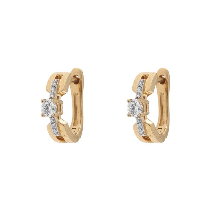cercei aur 18k diamante certificat