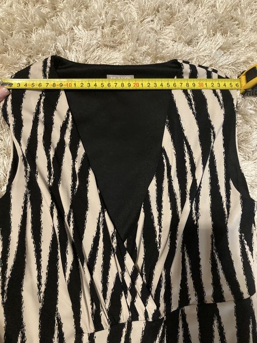 Rochie kimono imprimeu negru cu bej