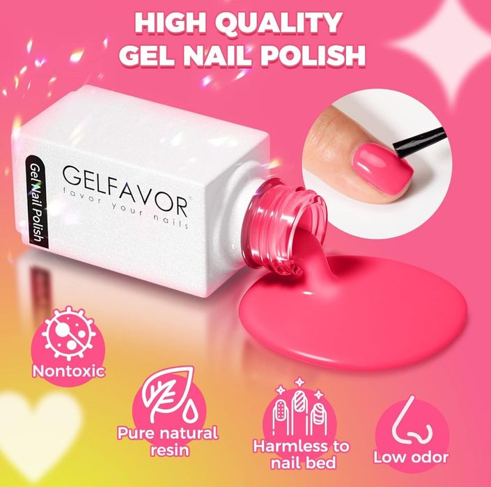 Set de 10 buc Lac de unghii GELFAVOR UV