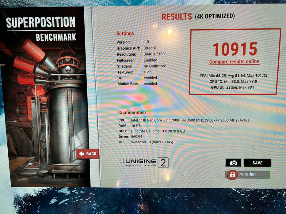 Геймърски i7 11700K/RТX 3070/16Gb рам/Nvme+SSD 1,5tb/Asus Top RGB