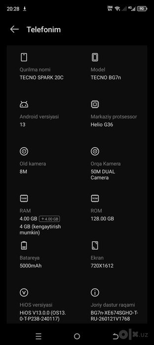 Tecno spark 20 c
