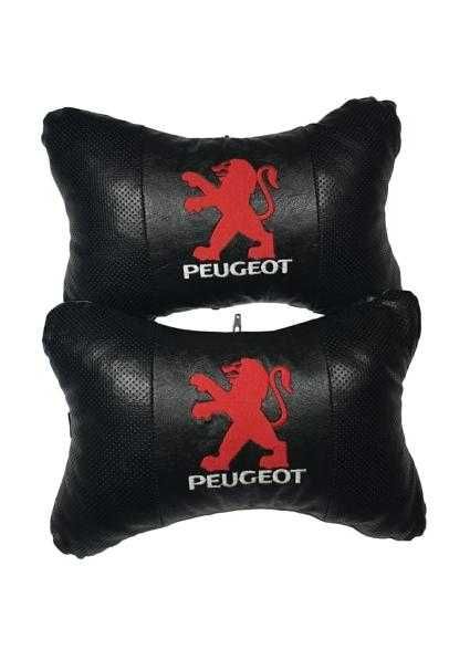 възглавнички за автомобил Пежо PEUGEOT бродирани Кожа 2 броя