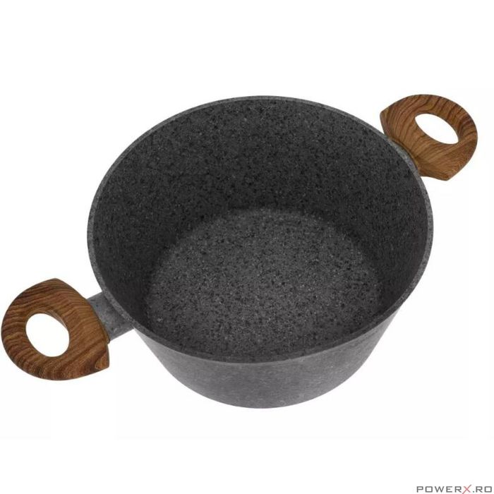 Set 6 oale din aluminiu turnat, cu strat marmorat gri, capac sticla,