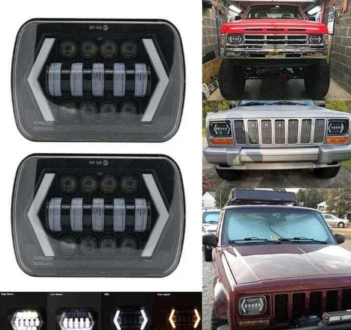 Set Faruri LED JEEP Wrangler YJ Cherokee XJ 110W Patrol Landcruiser