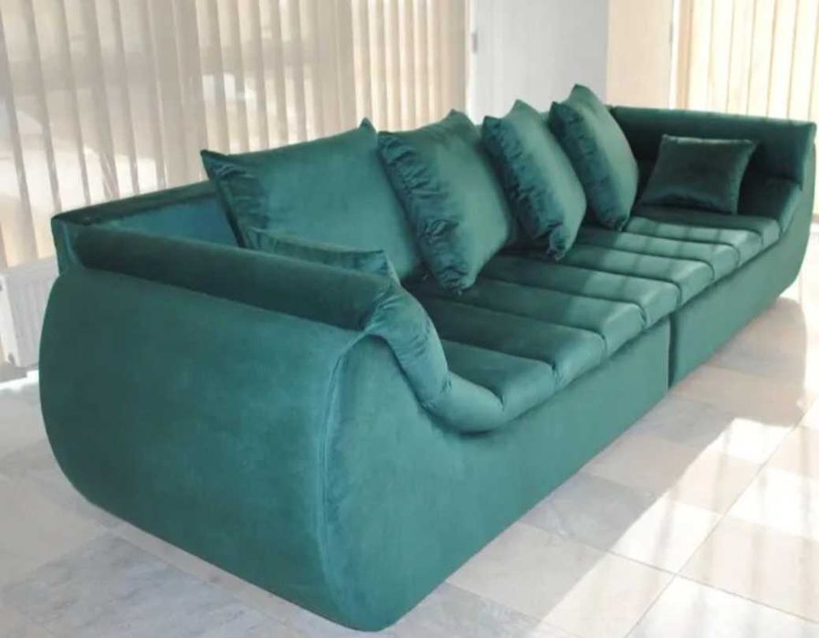 Canapea verde smarald extensibila