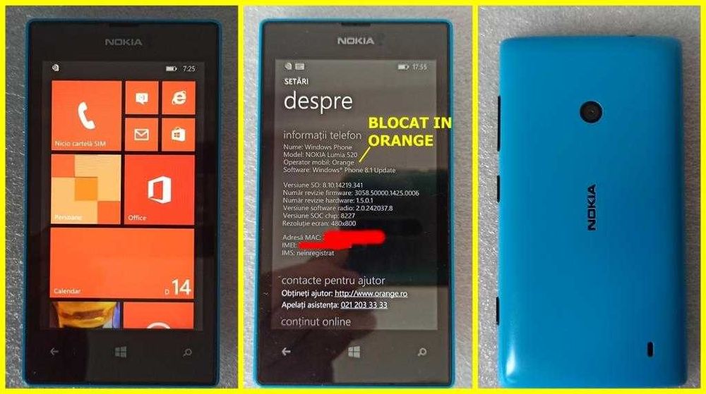Nokia Lumia 520 RM-914 folosit