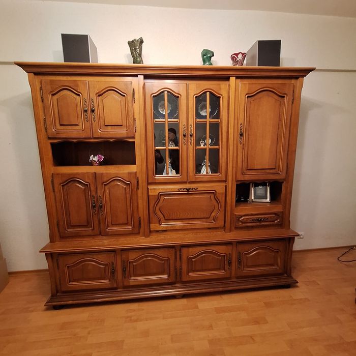 Mobila sufragerie din lemn masiv + comoda TV+ canapea + fotoliu