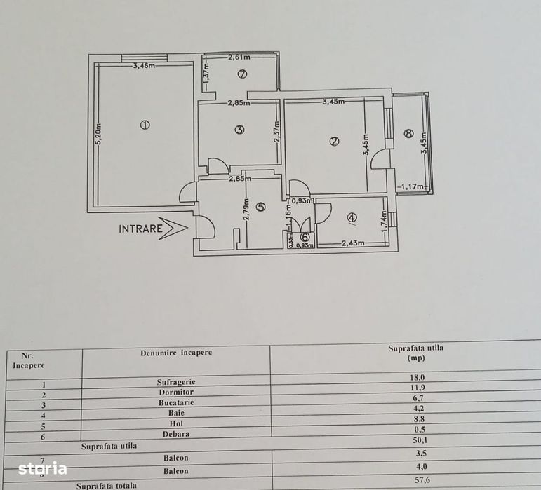 Apartament cu 2 camere de vânzare în Curtea de Argeș.