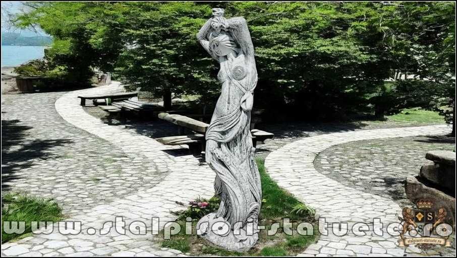 Statuetă fata erotică, gri patinat, model S26.