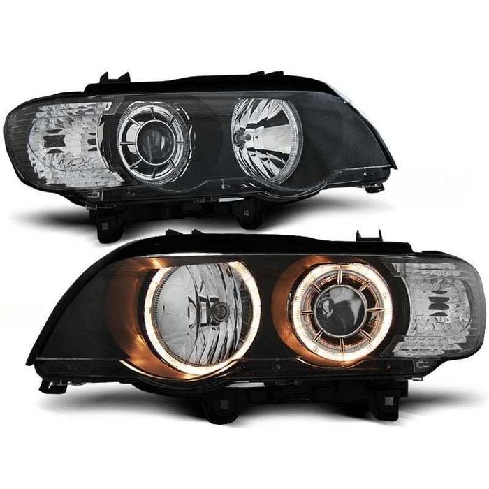 Фарове БМВ Х5 Е53 Ксенон ЛЕД angle Тунинг 00-03г. BMW X5 E53 Led Черни