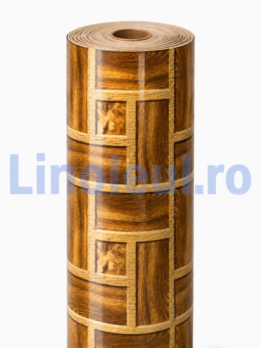 Linoleu 1.5m lat x 20 m lung, 1.20 mm gros,Stil Parchet Lucios,  Produs la moda , nou