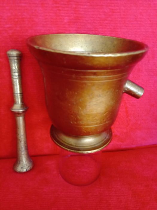 Месингово хаванче.Комплект.На 90 години.Уникално.Голям размер.