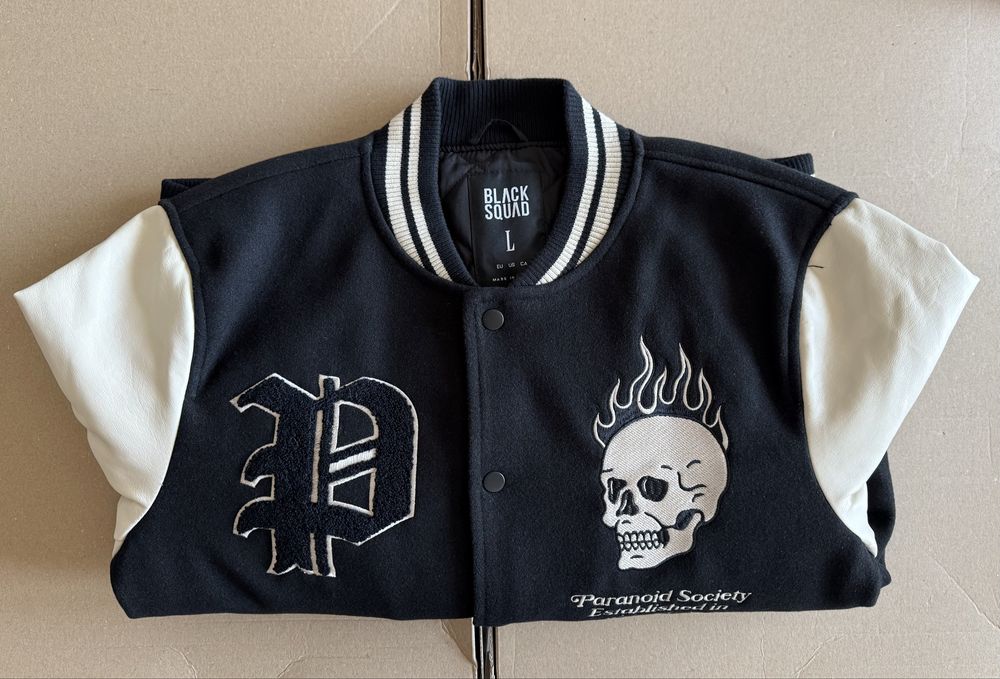 Black Squad x Paranoid Society Bomber Jacket страхотно мъжко бомбър яке - L