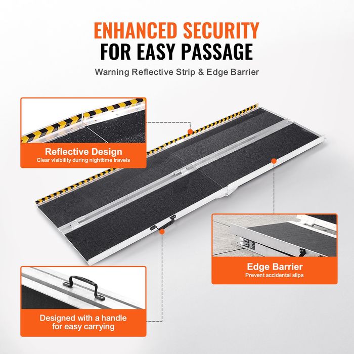 Rampa Portabila Aluminiu Pliabila 2438mm 363kg Antiderapanta