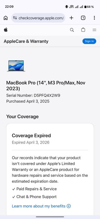 MacBook Pro 14 M3PRO 18/1TB 12CPU/18GPU 100%