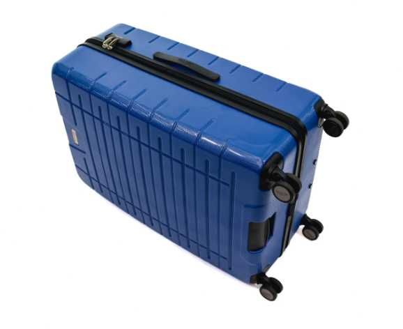 Troler Ella Icon Leaf cu 4 roti duble, ABS, 77x50x30 cm, Albastru