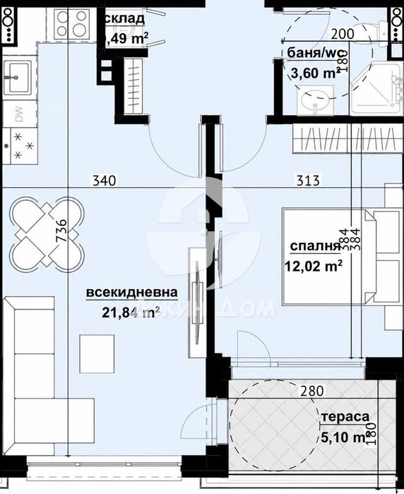 Продава се Двустаен апартамент в Бургас, Славейков - 64 кв.м за 2110 €/кв.м - Снимка #6