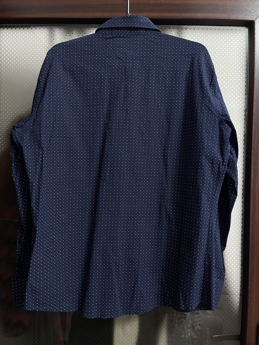 Camasa bleumarin cu buline albe - noua, fara eticheta