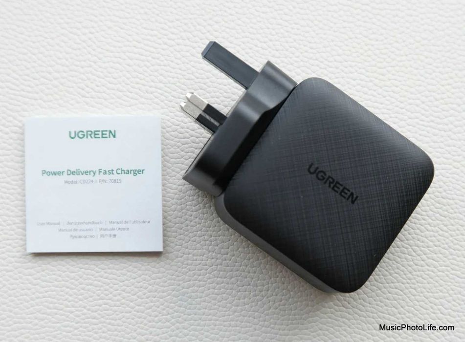 Зарядно устройство 220V UGREEN CD224, 65W, GaN, 3xUSB-C,1xUSB-A,PD,