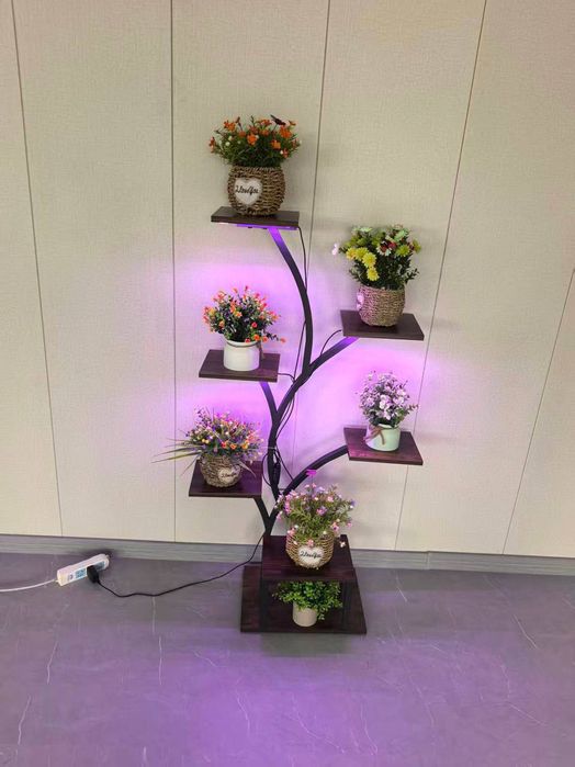 (Sf-1) 7-ярусная подставка для растений с LED-фитолампой,