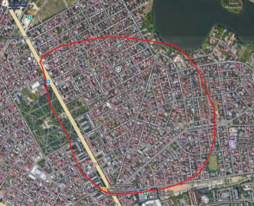 Teren 313 mp, Bucurestii Noi, Dămăroaia Bazilescu, parcela de colț, orientare sudica, Certificat Urbanism, casa demolabila, proiect