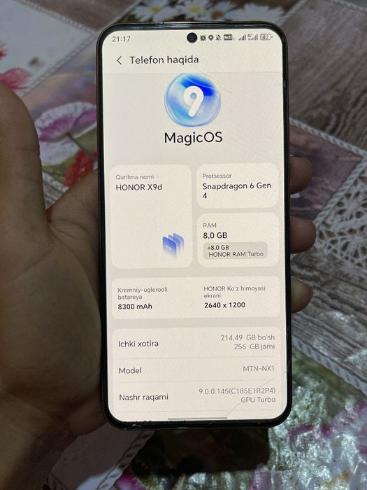 Honor x9d sotiladi