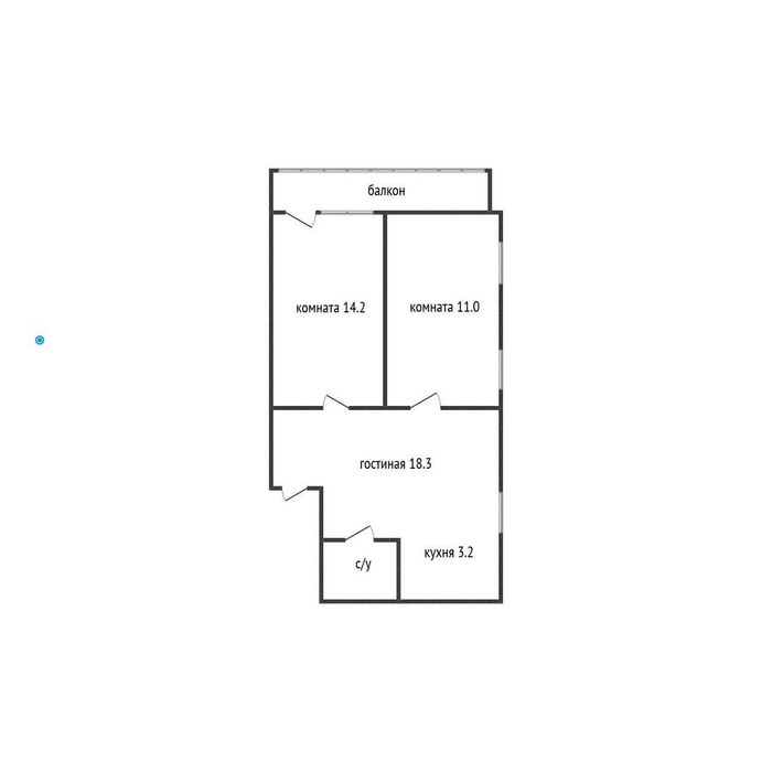 р-н Пединститута, 3-комнатная