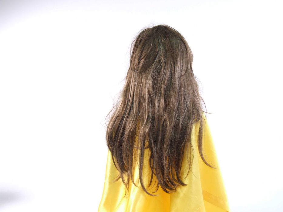 Peruca par lung saten-auriu ca si natural, Made in England, NOUA