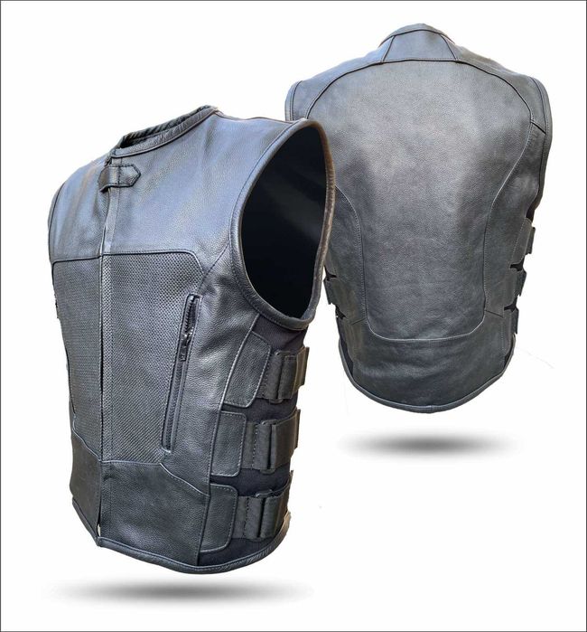 Кожен елек icon кожа естествена телешка кожа мото мъжки дамски детски