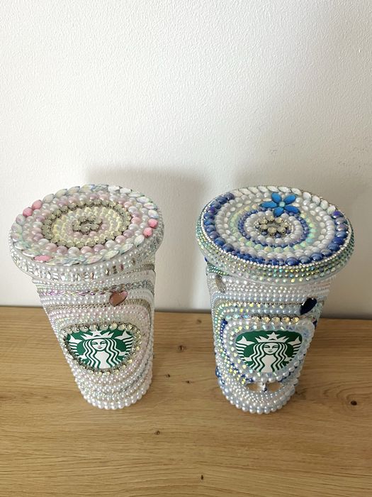 Комплект Starbucks чаши с ръчно залепени кристали
