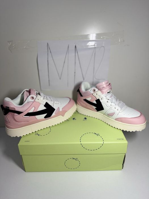 Adidasi off white  SPONGE pink leather high top