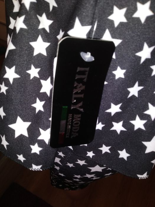 Пола на звезди тъмно синя с етикет