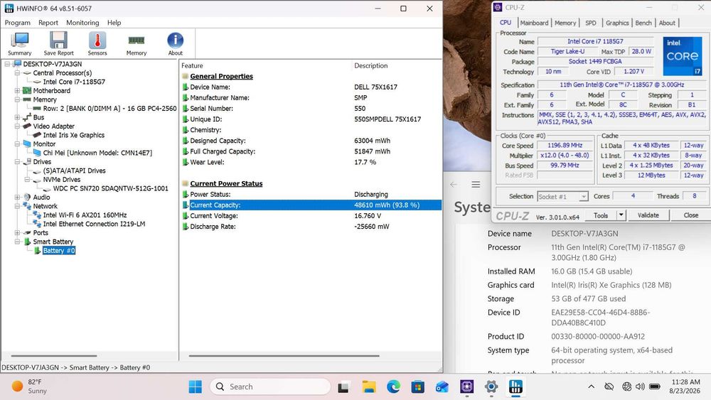 Dell Latitude 5420 i7-1185G7 16GB DDR4 512GB SSD Windows 11
