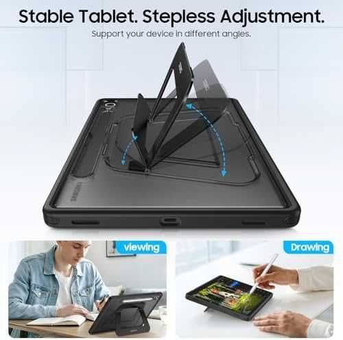 Нов Удароустойчив калъф кейс за таблет Samsung Galaxy Tab S10 FE S9 FE Tab S9 стойка S Pen държач