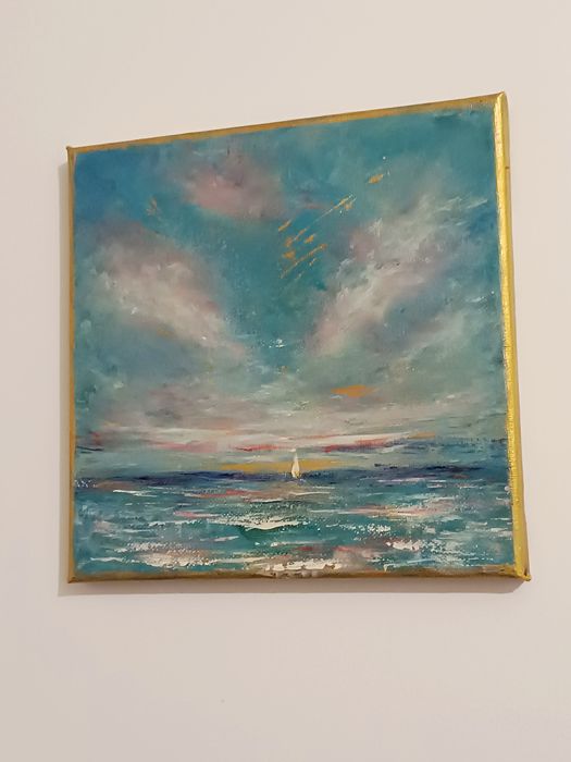 Hand Painting  20/20 cm, Blue Odyssey No 1.