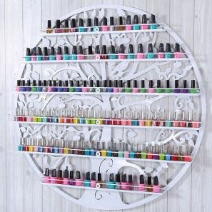 *Мострен изложител за лакове Сърце 60/80/95 см - бяла/черна