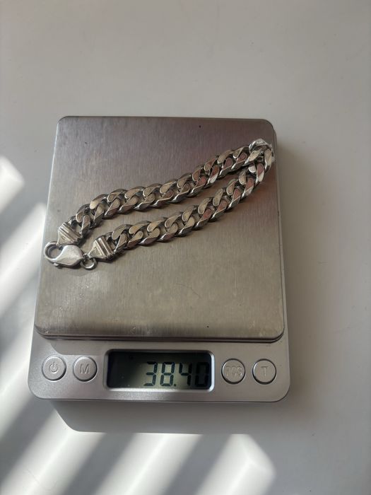 Сребърен ланец Панцер 925 и кръст 55см 120гр