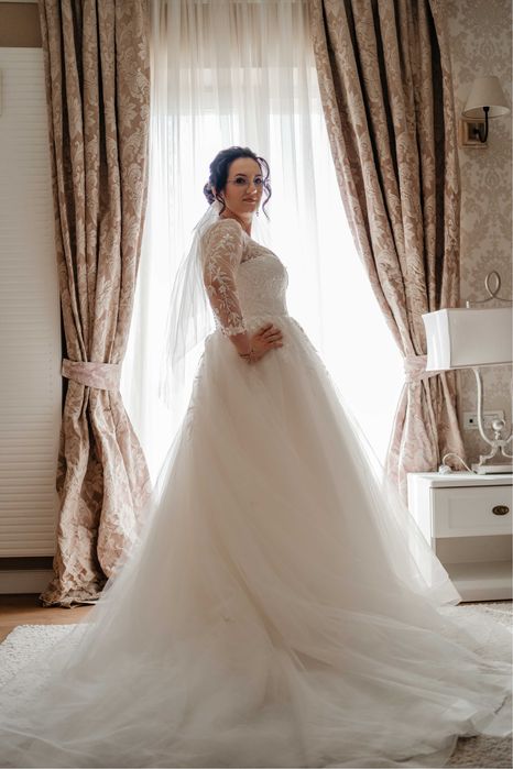 Rochie de mireasa A line de la Marithe CURATATA