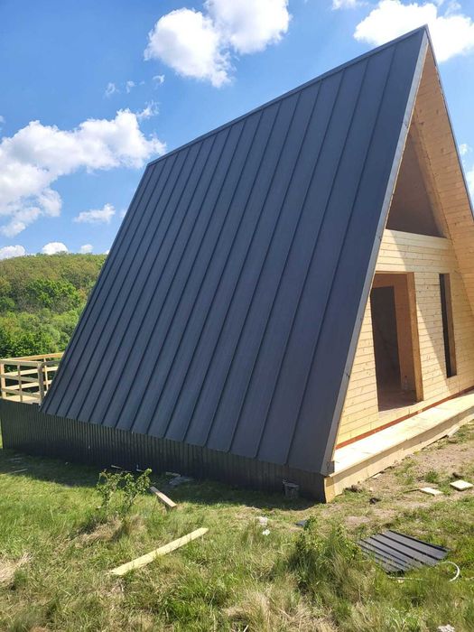 Cabana stil A-Frame, Case, Foisoare si Terase din structura de lemn la comanda