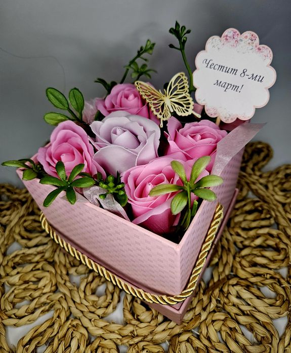 Букет  със сапунени рози