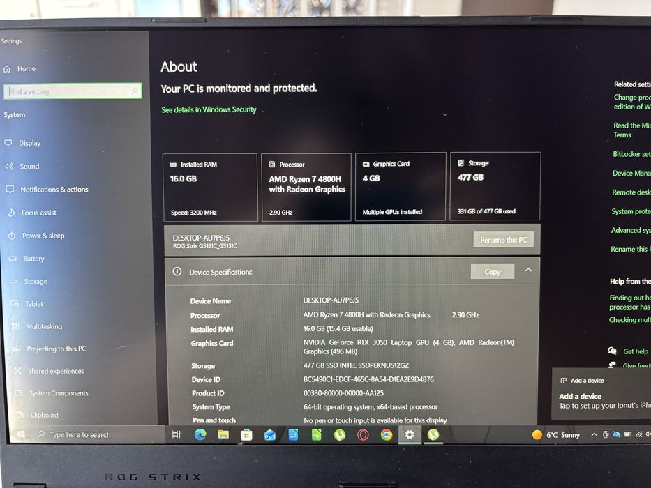 Laptop Gaming Asus ROG G15