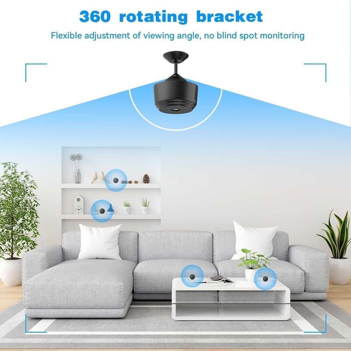 Camera spion WiFi mini Full HD detectie miscare magnet stocare card