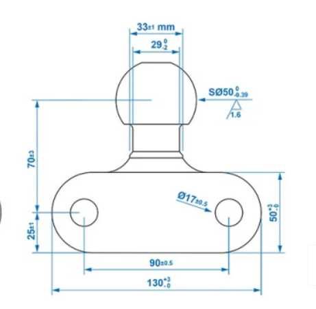 Универсален теглич с две дупки до 3500 кг