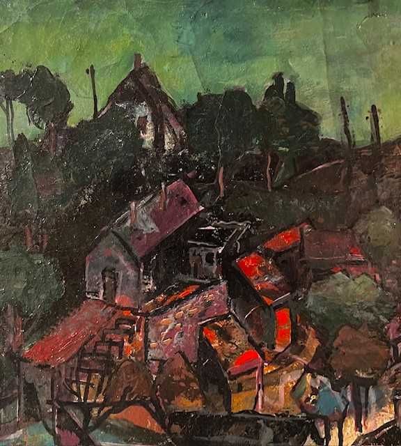 Tablou F VECHI, ul/pz, Dublu semn Mosshammer György(1911-1970) 70x50cm